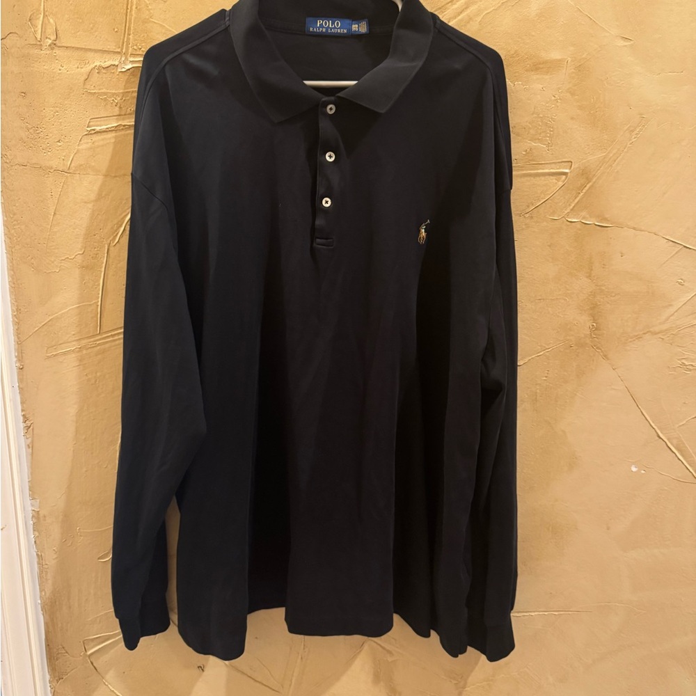 Polo by Ralph Lauren Black Textured Polo long sleeve 3XL